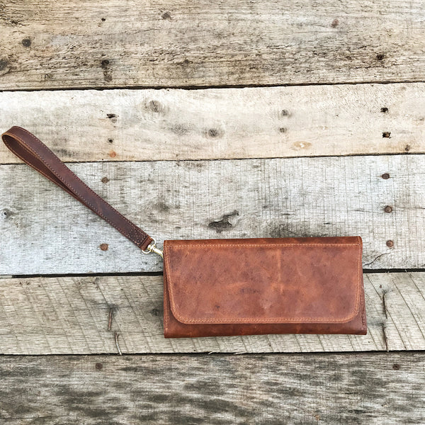 Leather Clutch - Vintage Brown