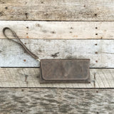 Leather Clutch - Vintage Grey