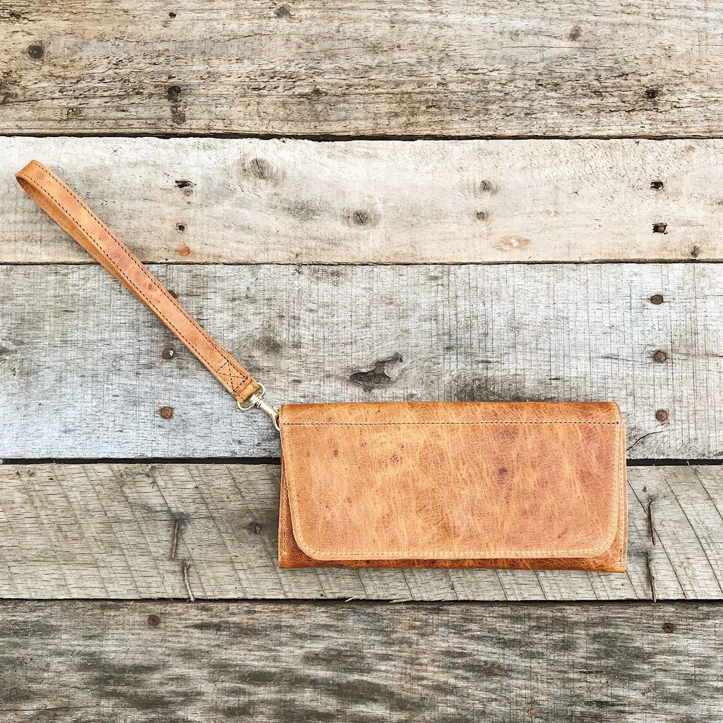 Leather Clutch - Vintage Tan