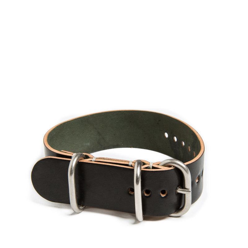 Black Shell Cordovan 3 Ring Watch Strap